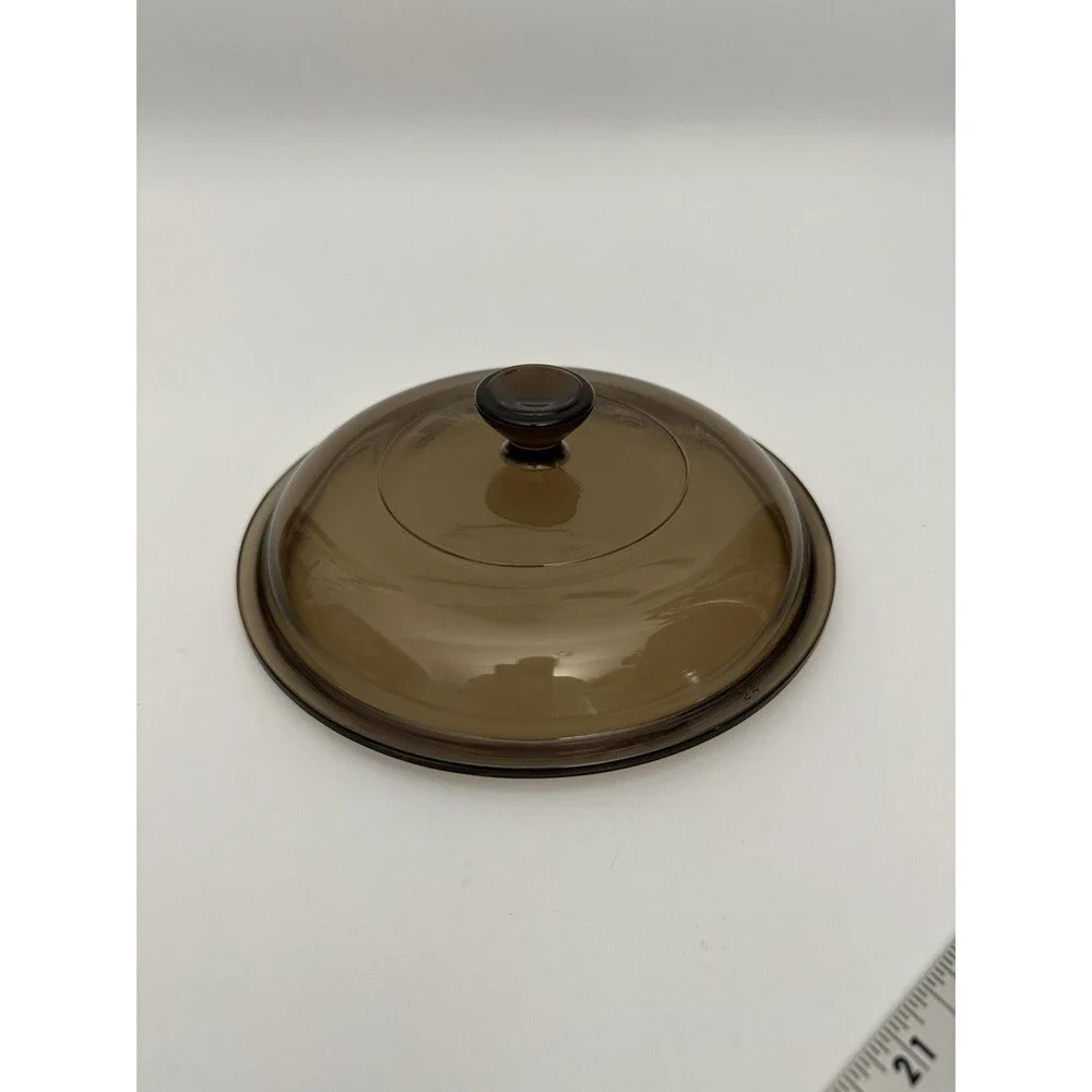 Pyrex Visions Amber Glass Lid V-15-C Replacement Cookware Cover 7” Brown